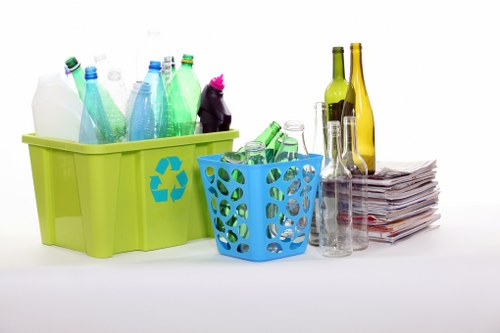 Professional rubbish clearance team at work